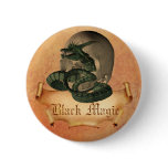 Black Magic Skull Pinback Buttons
