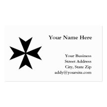 Black Maltese Cross Business Card Templates