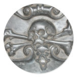 Black Marble Stone Skull and Bones Pirate Stickers