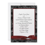Black Maroon Bow Invitation