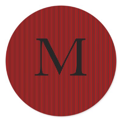 Black & Maroon Stripes- Initial Stickers by hungaricanprincess