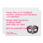 BLACK MASK PARTY INVITATION