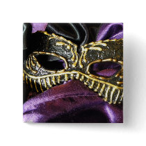 Black Masquarade Pinback Buttons