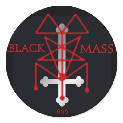Black Mass Inverted Cross and Sigil Sticker by shawnhumiston