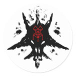 Black Mass Sigil Baphomet Inkblot Round Sticker