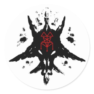 Black Mass Sigil Baphomet Inkblot Round Sticker by shawnhumiston