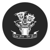 Black Mc Pistons Live Die Free Round Sticker