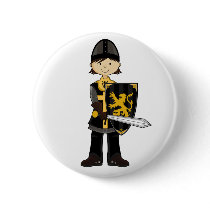 Black Medieval Knight Button