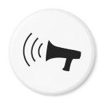 black megaphone icon refrigerator magnet