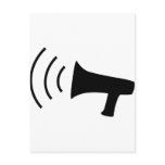 black megaphone icon post cards