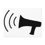 black megaphone icon postcard