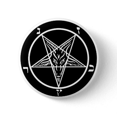 black metal baphomet button-- evil!! by dawngrace