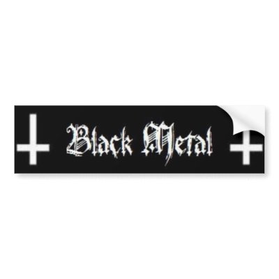 Black Metal Bumper Sticker by moobeat