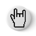 black metal-head icon pinback button