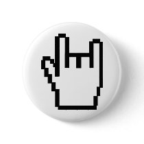 black metal-head icon pinback button