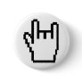 black metal-head icon pinback button