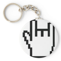 black metal-head icon key chain