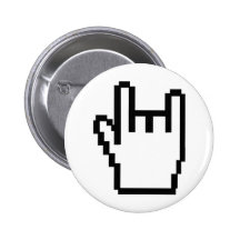 black metal-head icon pinback button