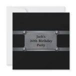 Black Metal Mans 30th Birthday Party Personalized Invitation