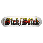 Black Metal on Clear ~ Sick Stick Logo Pro Deck skateboards
