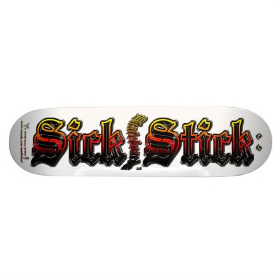 Black Metal on White ~ Sick Stick Logo Pro Deck by Madfrax