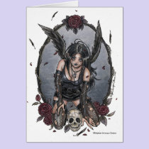 Black Misery Angel Note Card cards