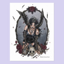 Black Misery Angel Postcard postcards