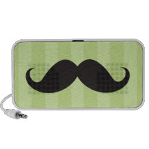 Black moustache and green stripes custom speakers