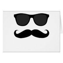 Black Moustache and Sunglasses Humour Gift Cards
