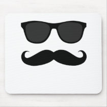 Black Moustache and Sunglasses Humour Gift Mousemats