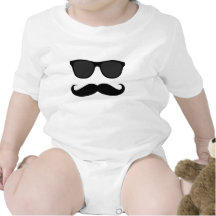 Black Moustache and Sunglasses Humour Gift Bodysuit