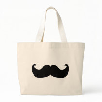 Black Moustache Canvas Bag