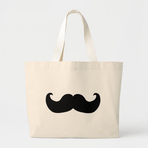 Black Moustache Canvas Bag