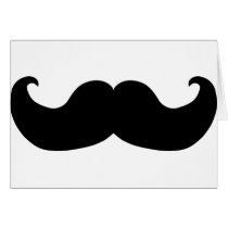 Black Moustache Greeting Cards