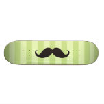 Black moustache green stripes cool skateboard