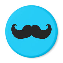 Black Moustache Fridge Magnet