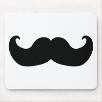 Black Moustache Mouse Pad