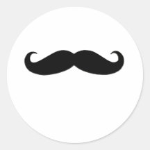 Black Moustache or Black Moustache for Fun Gifts Round Sticker