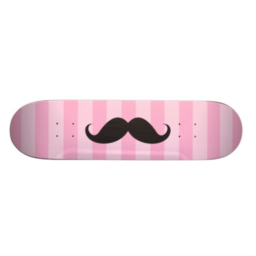 Black moustache pink stripes cool skateboard