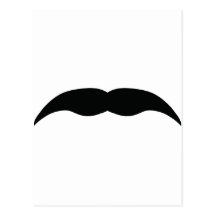 black moustache postcards
