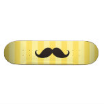 Black moustache yellow stripes cool skateboard