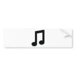 black music note icon bumper stickers