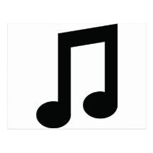 black music note icon post card