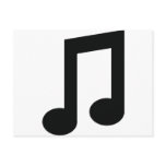 black music note icon post card