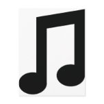 black music note icon postcard