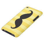 Black mustache and yellow stripes iPod touch case