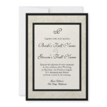 Black n Cream Fleur de Lis Damask Wedding Custom Invite