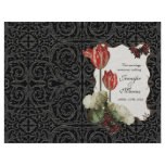 Black n Cream Red Tulip Damask - Wedding Program