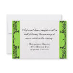 Black n White Fleur de Lis Damask Reception Invite