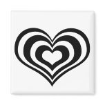 Black n white heart magnet